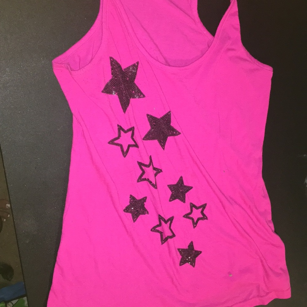 Pink tank top with stars